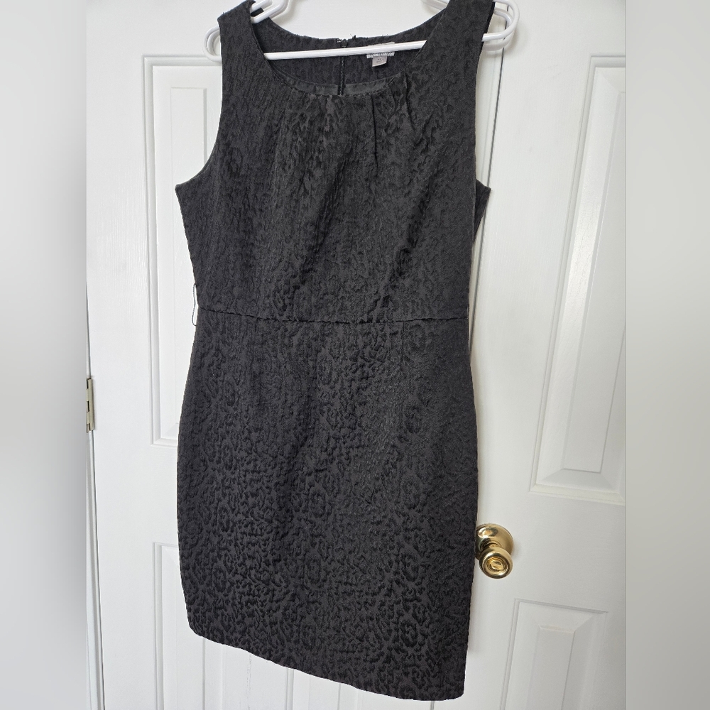 Worthington Elegant Black Leopard Textured Midi Dress size 14